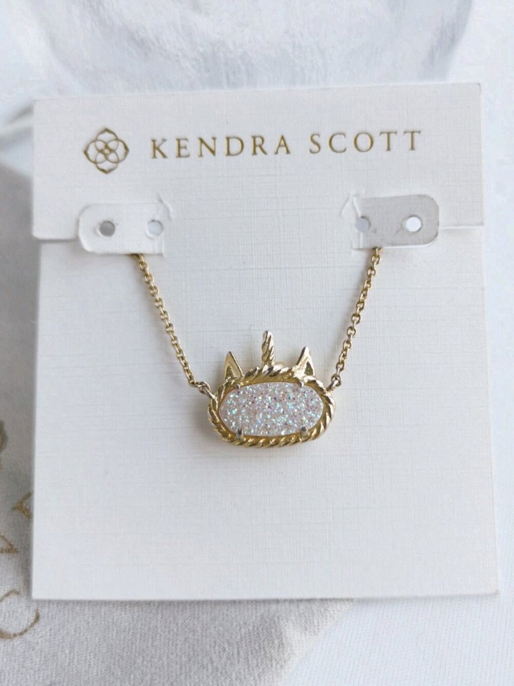 Kendra Scott Elisa Unicorn Gold Short Necklace & Drusy